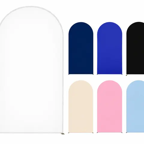 6/6.6/7.2FT Spandex Arch Backdrop Cover, Stretch Fitted Chiara Arch Cover for Round Top Backdrop Stand, Double Sided Wrinkle Resistant Washable Reusable Arch Stand Cover for Wedding, Baby Shower, Birthday, Bridal Shower, Party Decor