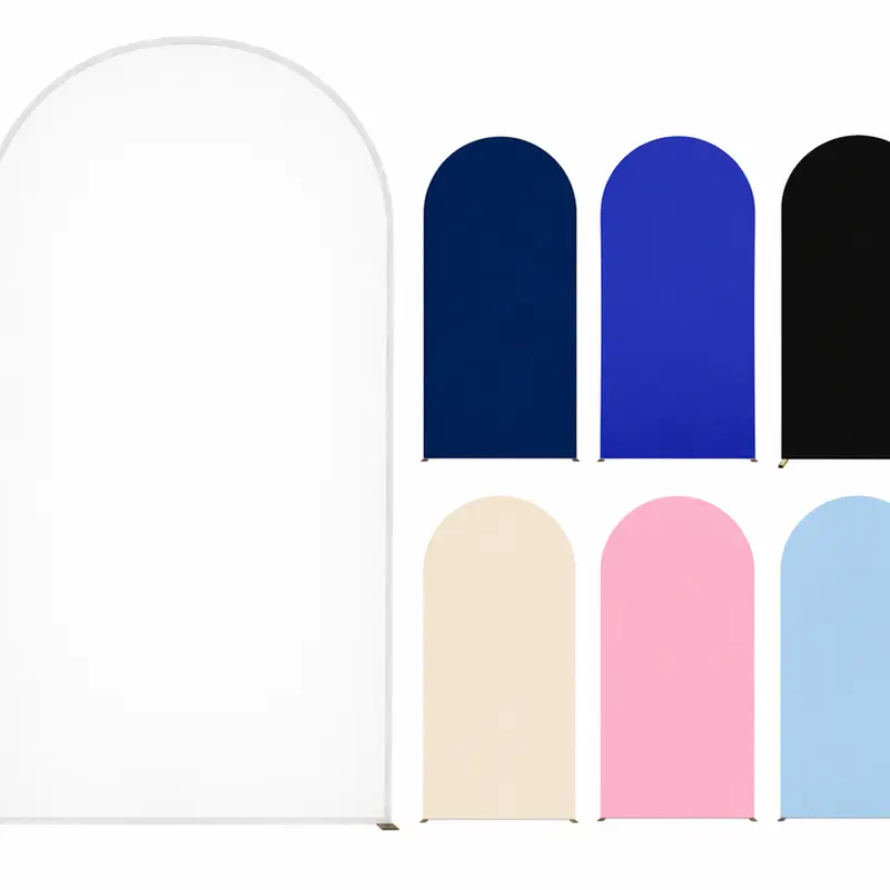 6/6.6/7.2FT Spandex Arch Backdrop Cover, Stretch Fitted Chiara Arch Cover for Round Top Backdrop Stand, Double Sided Wrinkle Resistant Washable Reusable Arch Stand Cover for Wedding, Baby Shower, Birthday, Bridal Shower, Party Decor