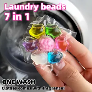 7-In-1 Laundry Detergent Capsules, Concentrated Active Ingredients, Soluble Upon Water Contact, Long-Lasting Fragrance, Softening & Anti-Static, Laundry Detergent Pods