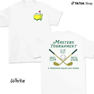 Masters 2026 Est 1934 Golf T Shirt – Vintage Tournament Graphic Tee – Classic Augusta Golf Shirt – Unisex Casual Cotton Tee Gift for Golf Fans
