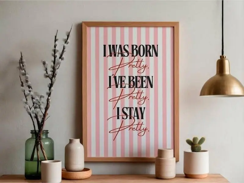 [Sale off up to 40%]-[FREE-SHIP] Hudson Williams Quote Poster I was born pretty , Heated Rivalry Wall Art