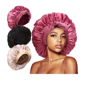 3Pcs Bonnet for Sleeping, Extra Satin Silk Bonnet for Women with Tie Band for Curly Hair Jumbo Bonnet Braids silk