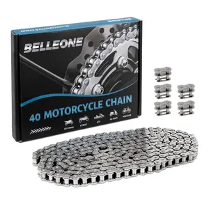 #40 Roller Chain-10 Feet #40 Chain with 5 Connecting Links For Go Karts,Mini Bikes,Scooters,Motorcycles,Bycicles,ATV,Dirt Bike and Other Industrial Machinery-240 Links