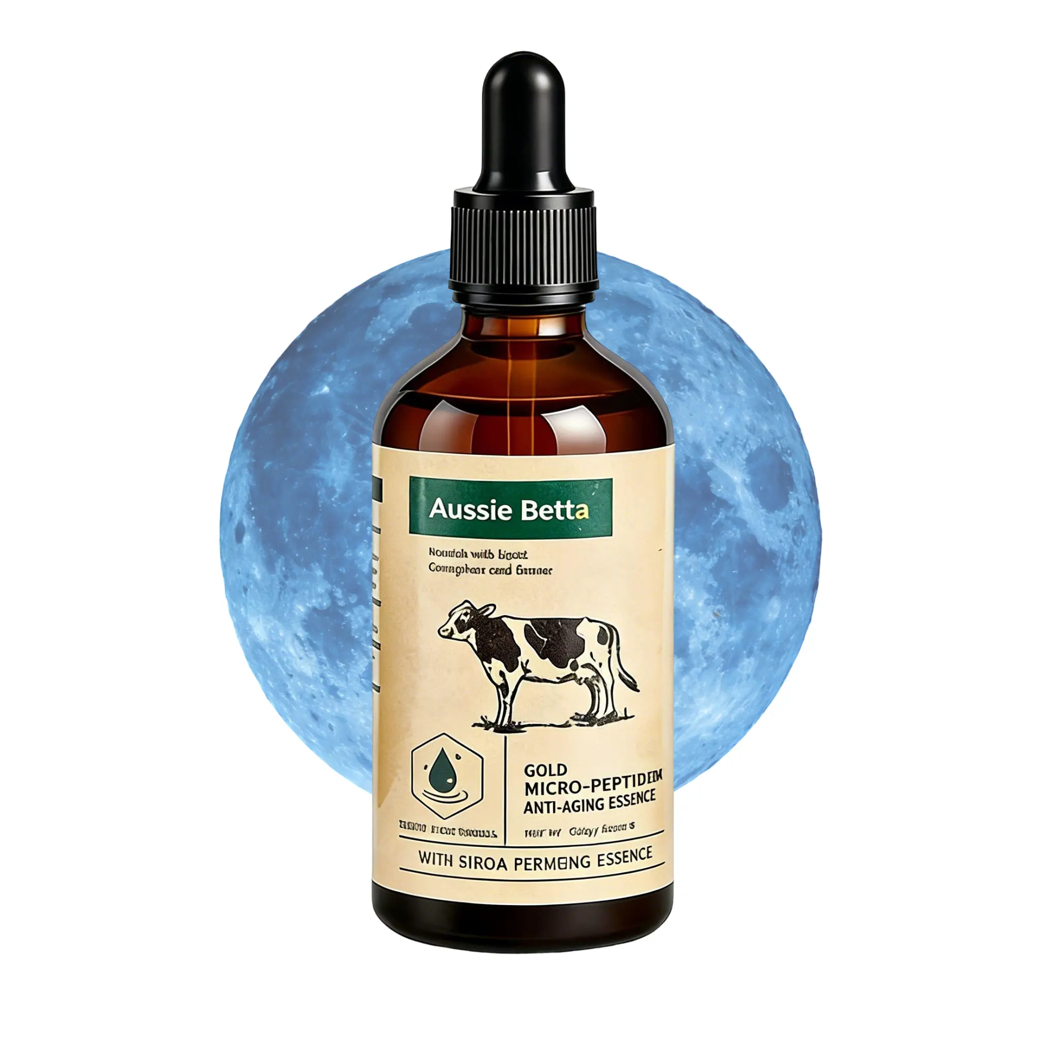 Aussie Betta Golden Micro Peptide Tallow Serum - Gentle Overnight Sensitive Skincare, Firm Anti-Aging, Smoothening, Hydrating, Antioxidant, Skin Repair for Dewy, Soft Skin & Simplified Night Routine, Dewy Skin
