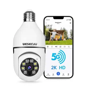 Light Bulb Camera,5G&2.4GHz WiFi 3MP Cameras Wireless Outdoor Motion Detection ,Color NightVision,Human Detection