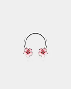 Spring Sakura Horseshoe Septum Ring
