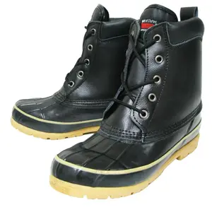 Men's Duck Boots Leather Black Thermolite Waterproof Hiking Winter