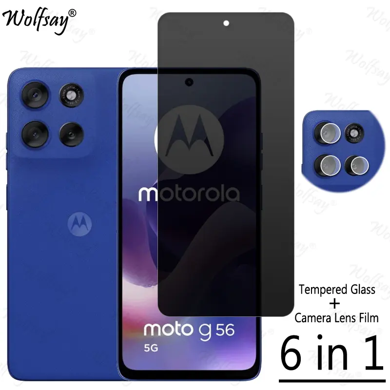 Privacy Screen Protector For Motorola Moto G56 Anti-Spy Tempered Glass For Moto G56 Camera Glass For Moto G56 Glass 6.72 inch
