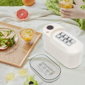 White Portable Ice Maker Machine 8 Cubes per Cycle 120W Countertop with Car Power Cable for Home Kitchen RV Camping Outdoor Travel