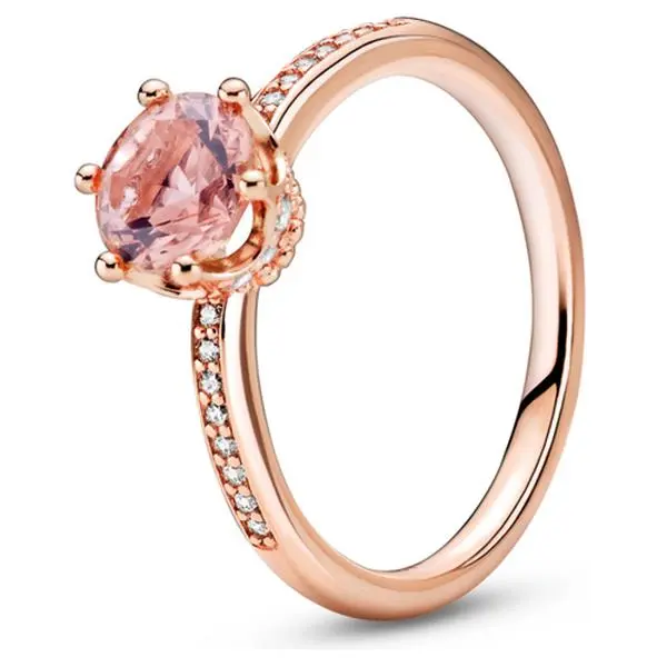 PANDORA Pink Sparkling Crown Solitaire Ring 188289C01-50, Sparkling Rings, Royalty PANDORA Pink Sparkling Crown Solitaire Ring 188289C01-50, Sparkling Rings, Royalty