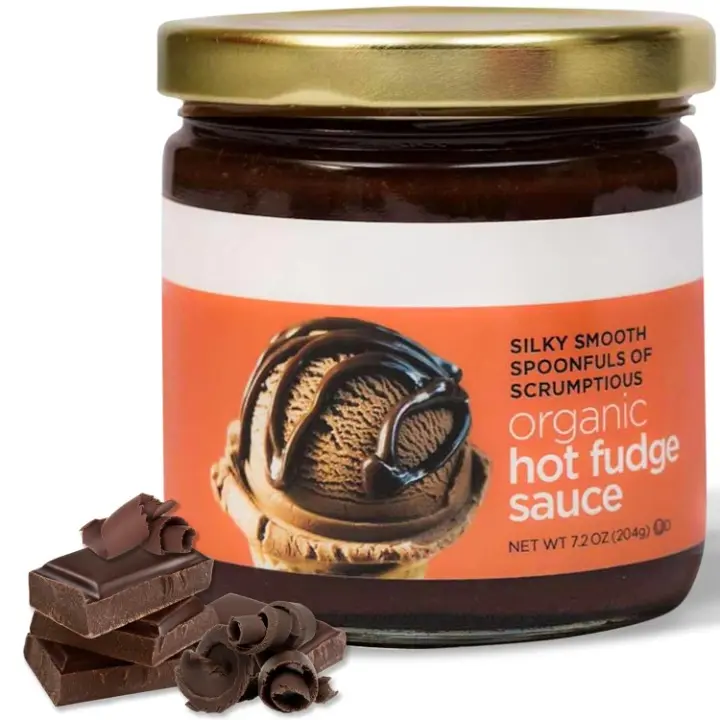 Organic Hot Fudge Sauce - The Perfect Hot Chocolate Sauce for Topping Ice Cream & Desserts, Coffee Drizzle, Baking, Fondue, Gluten-Free, Kosher, All Natural, 7.2 oz - Pack of 1