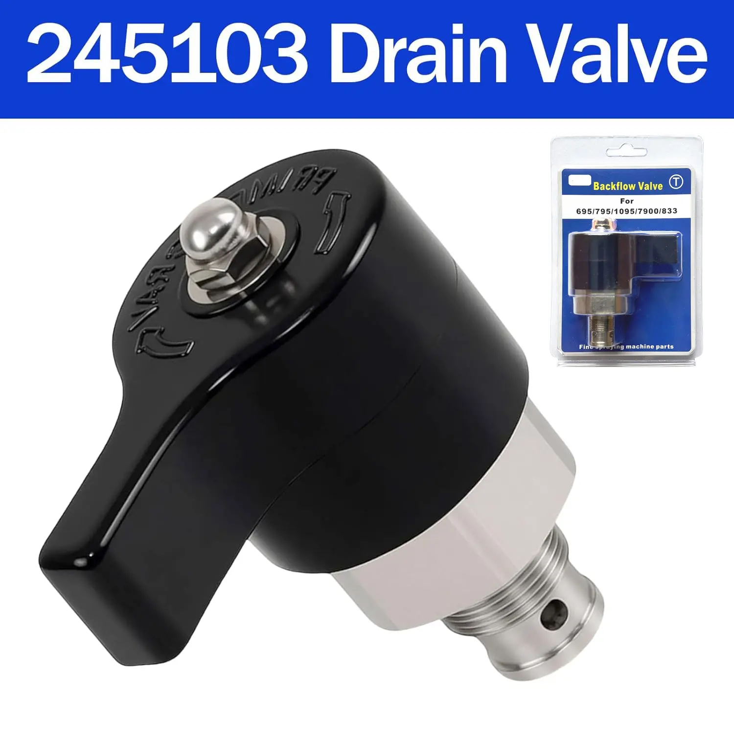 245103 Drain Valve Prime Switch Handle - Stainless Steel Replacement Fits for Graco 5900 7900 833 Airless Paint Sprayers | Rust-Proof & Easy Install
