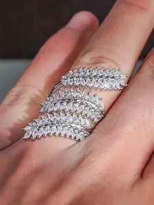 1 PC Luxury Cubic Zirconia Double Layered Stackable Ring For Women For Wedding Engagement Anniversary Party Jewelry Valentine's Day Gift Dainty Stacking Rings