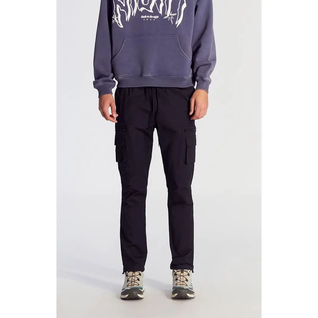 Pacsun Men's Stretch Black Slim Cargo Pants