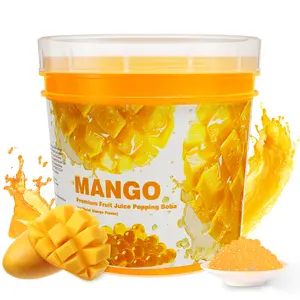 T&Tea Mango Popping Boba Pearls 2.76 LB, Vegan Bursting Boba Pearls for Bubble Tea, Beverages, Shakes, Desserts, Smoothies & Ice Cream Topping