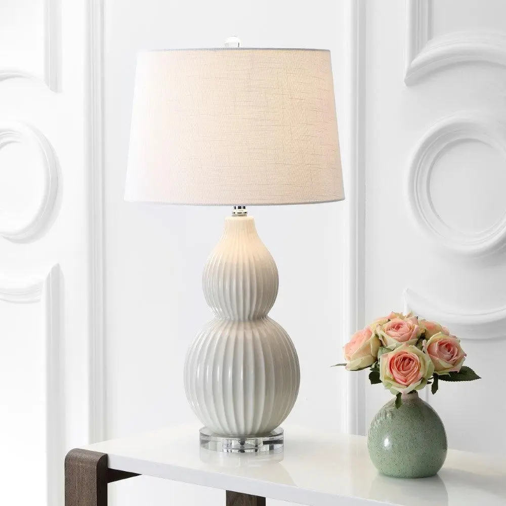 JONATHAN Y Thatcher Contemporary Transitional Ceramic LED Table Lamp - Eco-Friendly Home Decor Light with 60" Cord, Bulb Included for Bedroom, Living Room, Table Lamps
