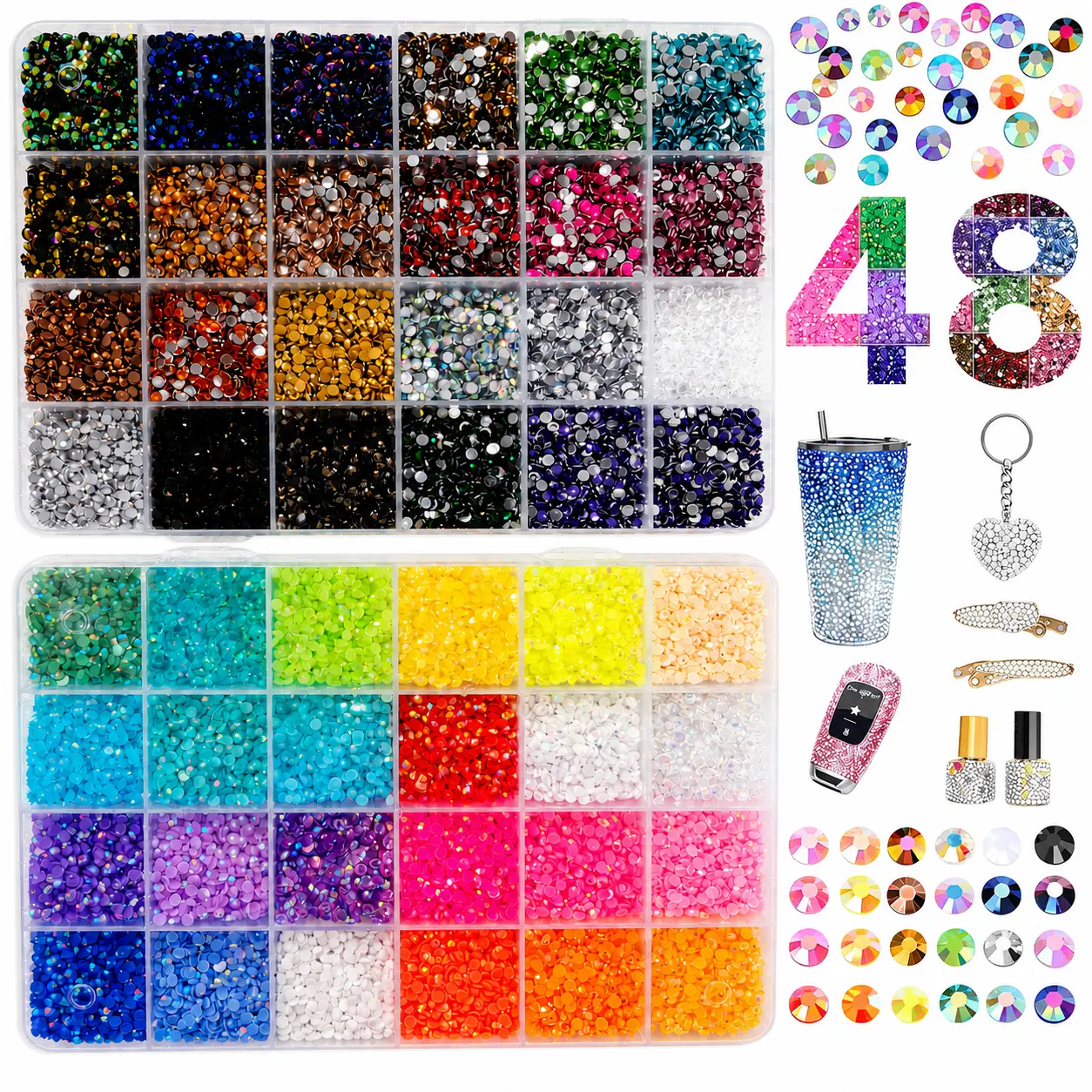 3mm Flatback Resin Jelly Rhinestone Bedazzling Kit - Jewels for Decoration, Nails, Home & Festive Party Supplies, Ideal for Mother's Day Crafts to Enhance Your Projects