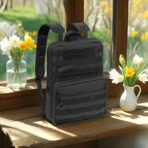 Nylon Double-Strap Tactical Backpack with MOLLE Webbing, Multifunctional Commuter Laptop Bag