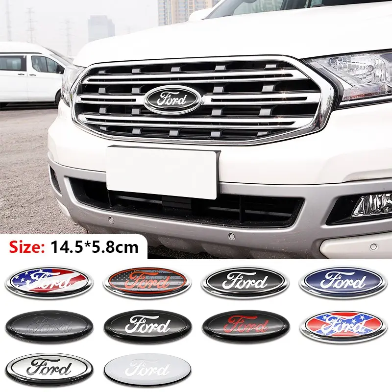 Ford Car Front Emblem Hood Decoration, Scratch-Resistant Durable Front Badge Replacement, Fits Focus, Fiesta, Kuga, Mondeo, Mustang