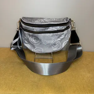 The Roni Nylon Crossbody - Grey Swirl Roses