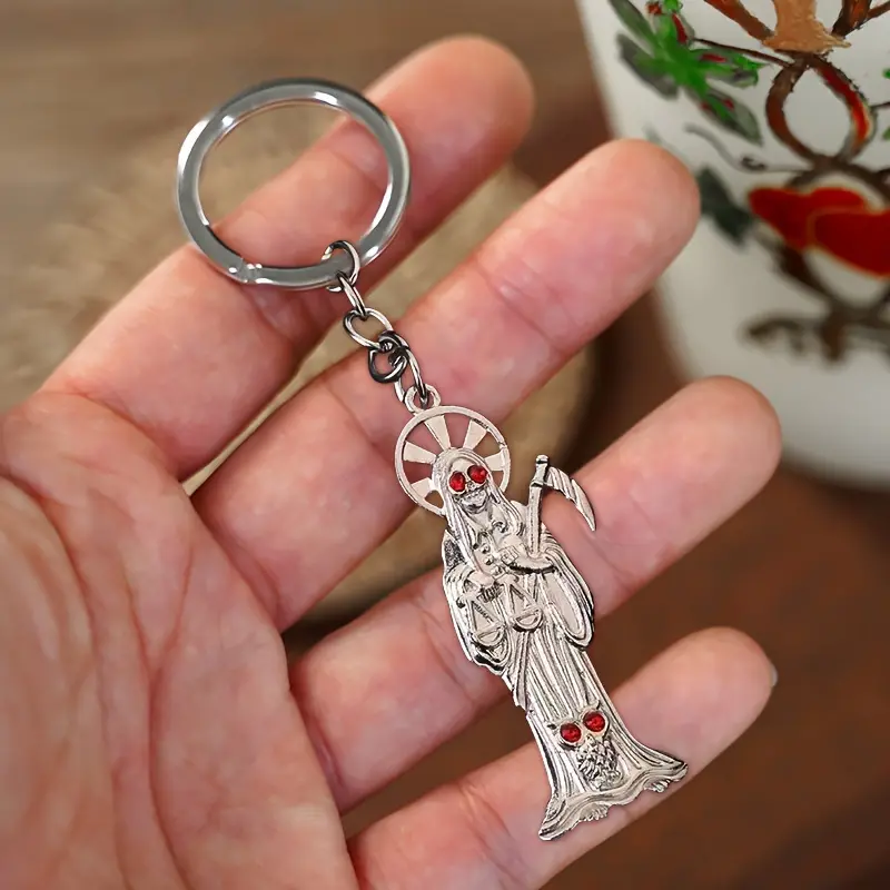 1PC hip-hop style skull sickle, men's death pendant keychain, fashion car pendant keychain, Fashionable Alloy Keychain, Halloween gift, Keychain For Car Keys, Creepy Keychain, Keyrings