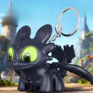 New How to Train Your Dragon Toothless Keychain High Color Value Cool Anime Cartoon Doll Luminous Doll Student