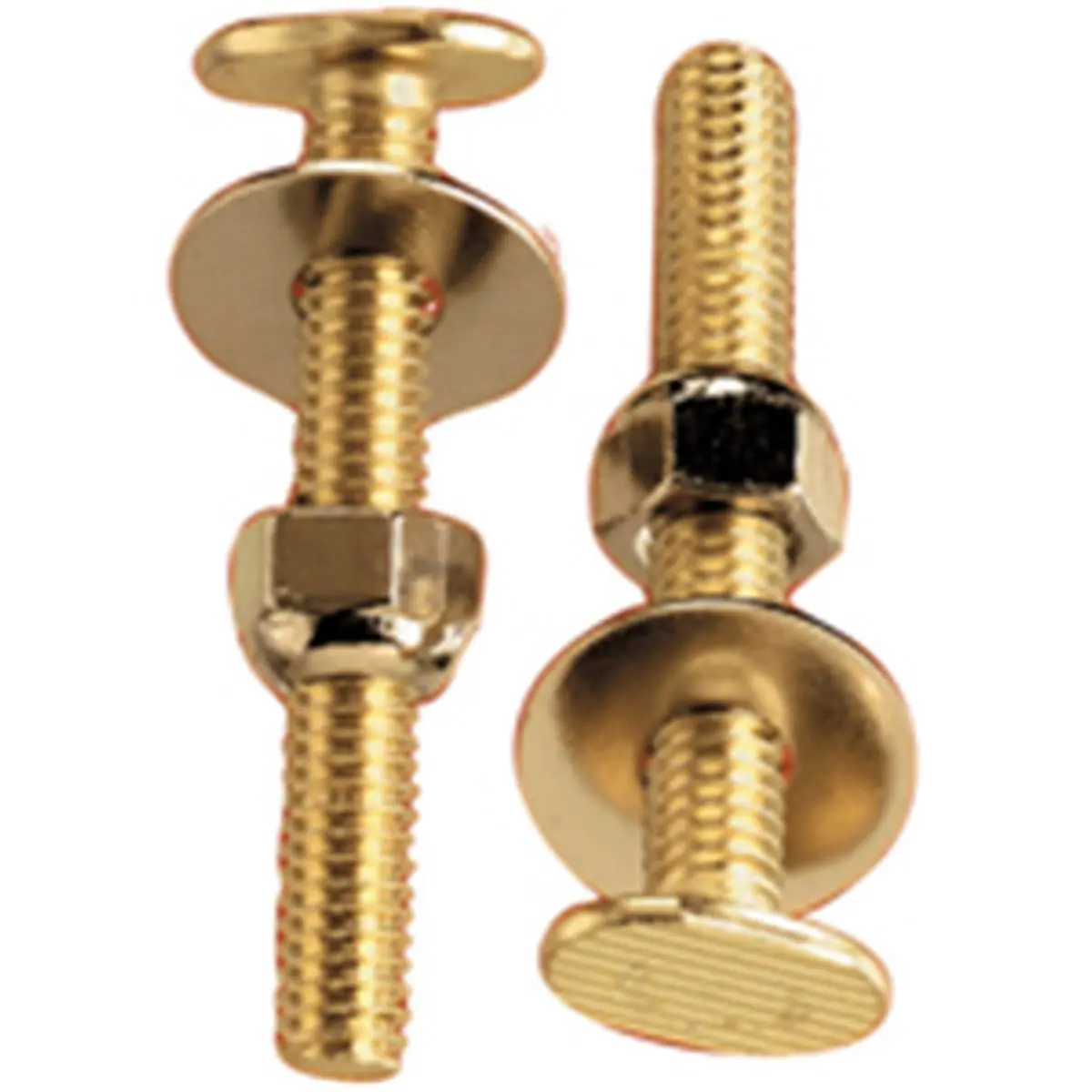212 MAIN Brass Plated Toilet Closet Bolt Set (0.31x2.25 in/5/16x2-1/4 in) with Nickel Nuts, Anchor Screws, 2 Washers, Plumb Pak PP23517, Bolts