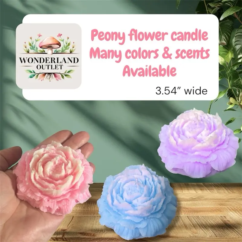 Peony flower candle 3.54” fragrant and beautiful. Highly scented great gift or decor smells amazing aromatherapy relaxing asmr