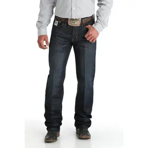 Cinch Men's Relaxed White Label Jean in Dark Stonewash Denim Menswear