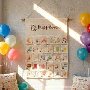 personalized name happy Ramadan 30 day Advent Calendar for kid boy girl Muslim Islamic eid al Fitr Wall Hanging Home decoration