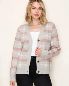 Checkered Sweater Cardigan