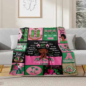 Aka Throw Blanket Ultra Soft Velvet Blanket Lightweight Bed Blanket Sorority Gifts for Women Home Decor Sofa Blanket 60×50 in,Thanksgiving Christmas New Year Gift, Printed on One Side wi