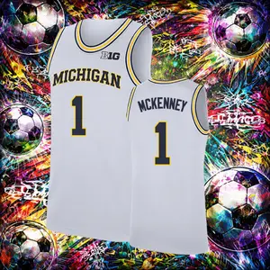 Men's #1 Trey McKenney Michigan Wolverines College Basketball Jersey
