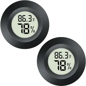 2 Pack Hygrometer Thermometer Mini Digital LCD  Indoor/Outdoor Humidity Meter Gauge Temperature for Humidifiers Dehumidifiers Greenhouse Reptile Humidor Fahrenheit/Celsius(?/?) by