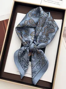 Fashion Paisley Print Scarf, Women's Banner Shawl, Daily Wear Wrap, Headscarf Style, Floral Design, Perfect for All Seasons, Boho Style Scarf