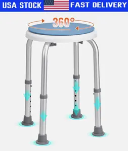 Shower Chair Rotating Bath Seat Stool Elderly Aids Adjustable Height 300lb