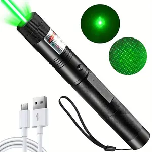 USB Rechargeable Flashlight, Portable Laser Light with USB Cable, Lightweight Flashlight for Outdoor Camping, Hiking, Fishing, Travel