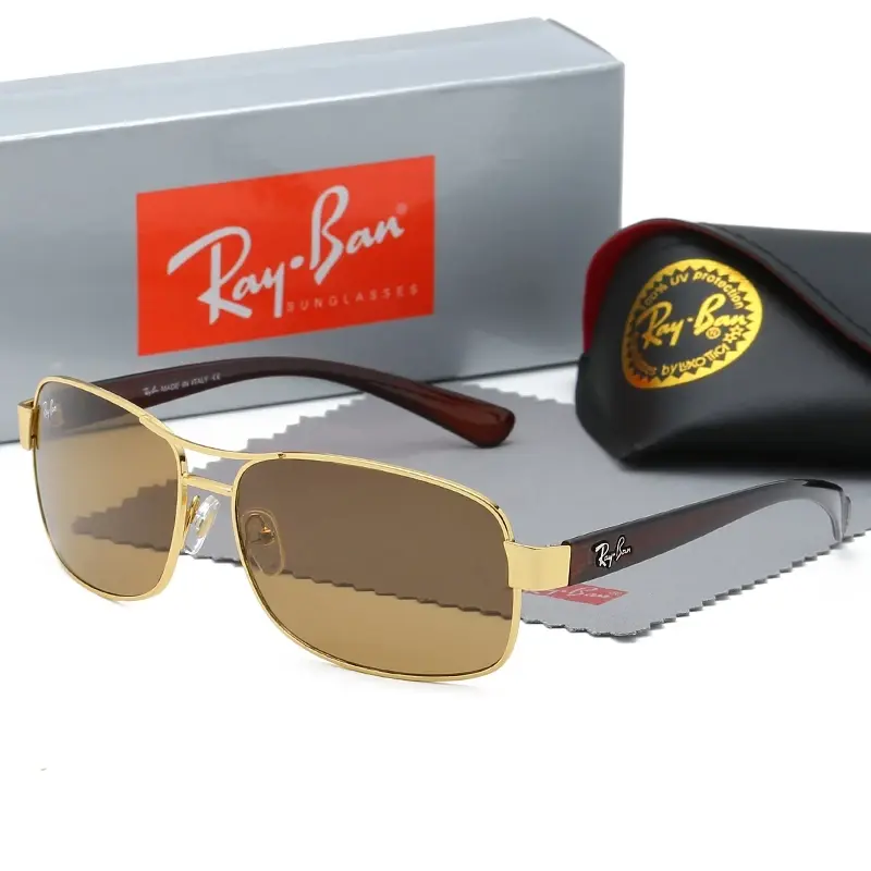 [Buy 2 Get 1 Free ] Ray-Ban Men's Women's Metal Frame Sunglasses UV Protection for Driving Cycling Hiking Fishing