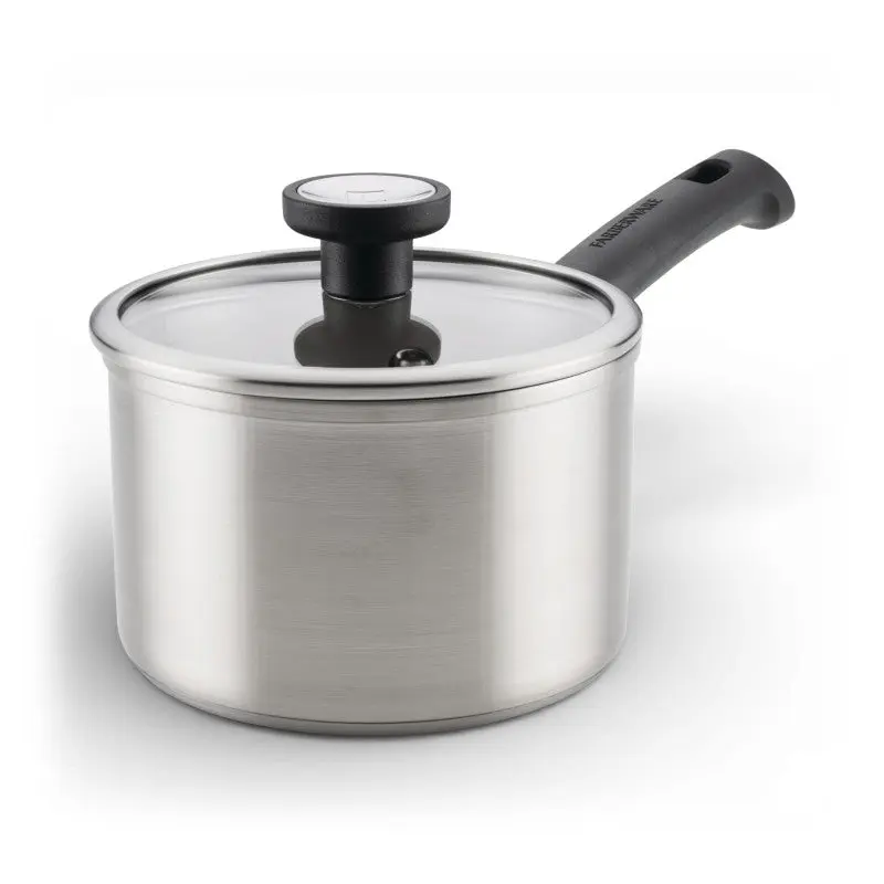 2-Quart Stainless Steel Induction Saucepan with Lid, TrueCook