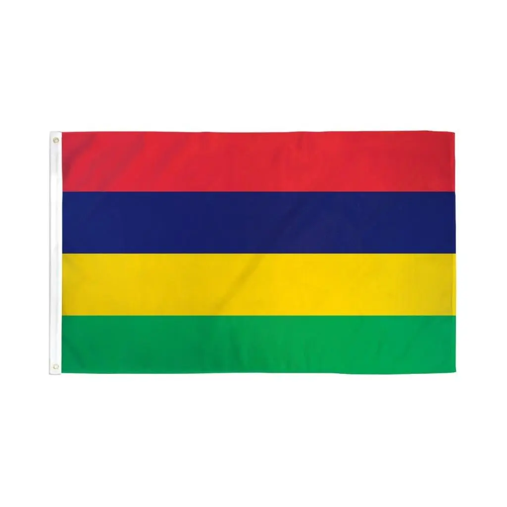 3x5ft Dye-Subbed Polyester Mauritius Flag Banner - Hanging Housewarming Decor, Bold Colors Backdrop Display, Home & Festive Party Supply