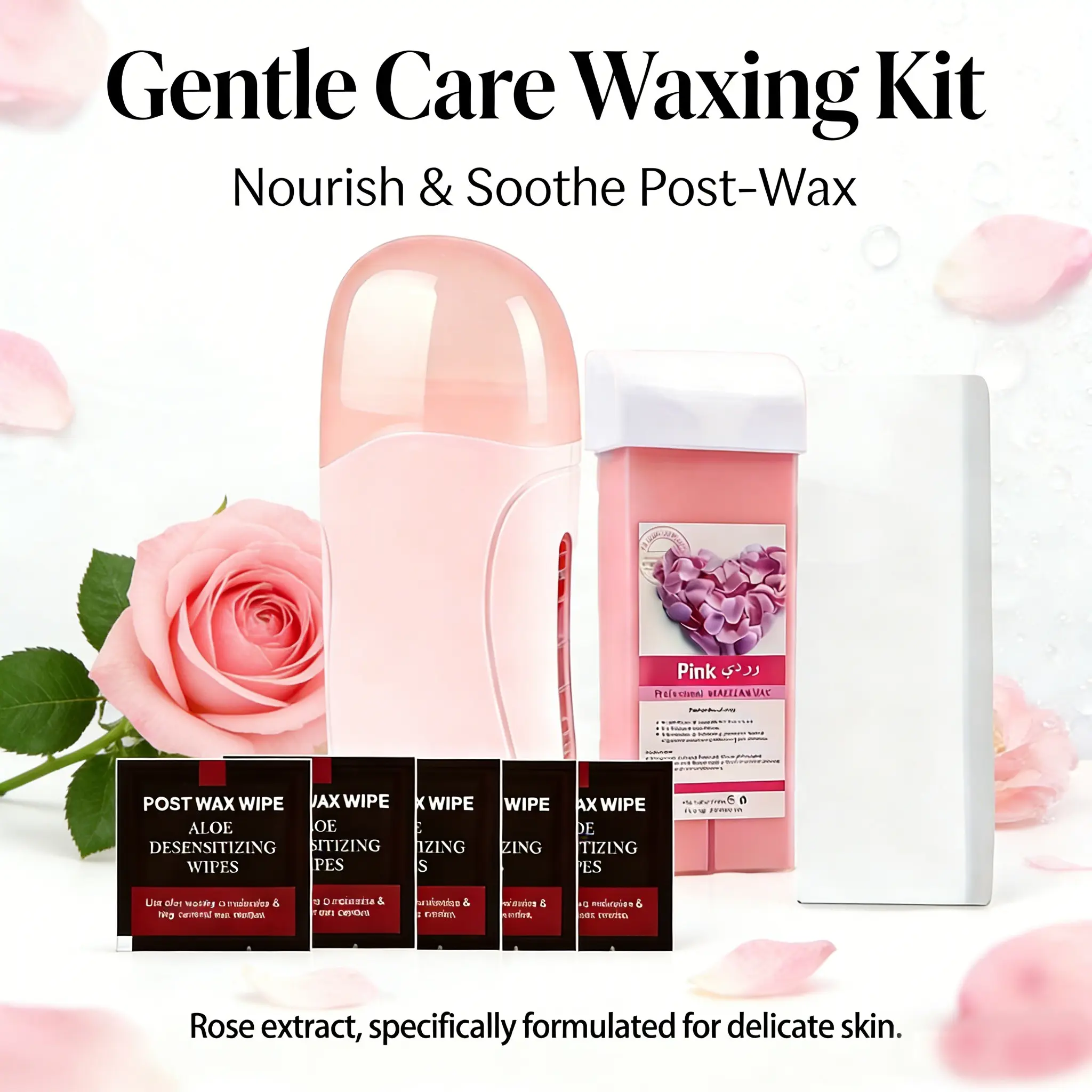 Roll on Wax Warmer Kit, Roller Waxing Kit for Women & Men Sensitive Skin, Wax Roller Kit, Body Care Compound Hair Removal, Hair Removal Solution, Body Hair Remover Wax Tools, Wax Strip Kit, Home Waxing Kit, Hot Wax Heater, Waxing Kit Set