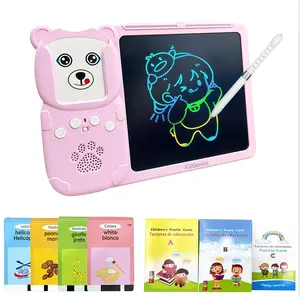 KidGenius Toddler Learning Tablet Devices - Pink Bear Design, Educational Electronic Toy with Sound, Portable LCD Drawing & Writing Pad for Kids 3-7, Birthday Gift
