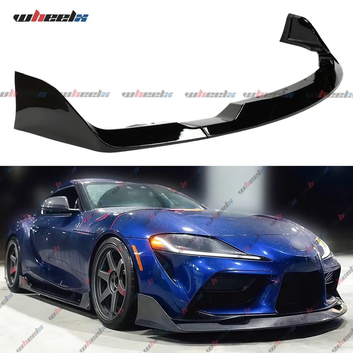 2020-2026–Toyota GR Supra A90 A91 MK5 – WHEELX 3-Piece Front Lip Kit – Carbon Fiber Look Gloss Black | All Models Fit summervibes️