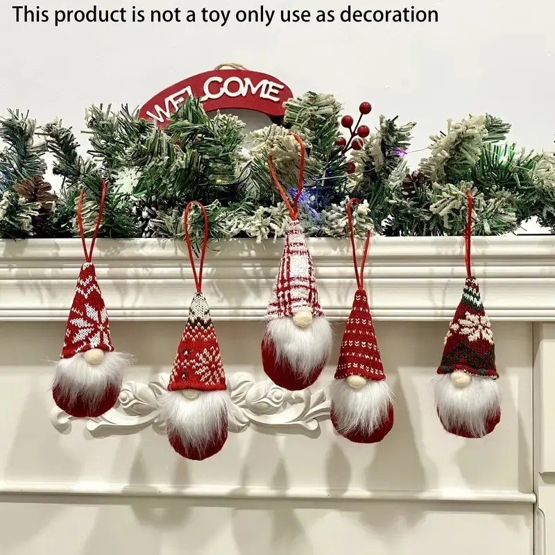 12-Piece Christmas Gnome Decoration Set, Classic Tree Decorations, Ornaments, Holiday Home Decor, Perfect for Festive & New Year Celebrations