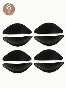 8 pcs thickened invisible sponge shoulder pads, high-elastic, suitable for jackets, wedding T-shirts, fashion clothing accessories, Womenswear, non-slip durable, one-hand snap for easy on and off, 3D, breathable, Non Slip Padding