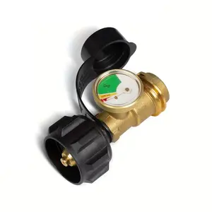 Tank Gauge Level Indicator Leak Detector for 5lb-40lb Propane Tanks, Universal for BBQ Gas Grill, Cylinder, RV Camper, and More Appliances, Type 1 Connection