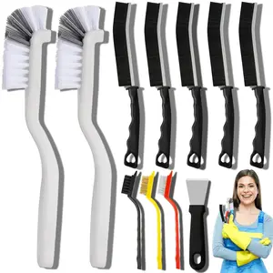 11-Piece Gap Cleaning Brush Set, Hard Bristle Cleaning Tools, Cleaning Supplies for Kitchen, Bathroom, Corners, Grout, Sinks, Cups, Teapots, Bottles, Blenders