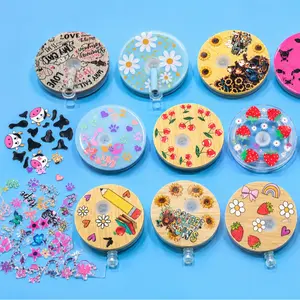 Cartoon 16oz Cup Lid UV DTF Wrap Stickers