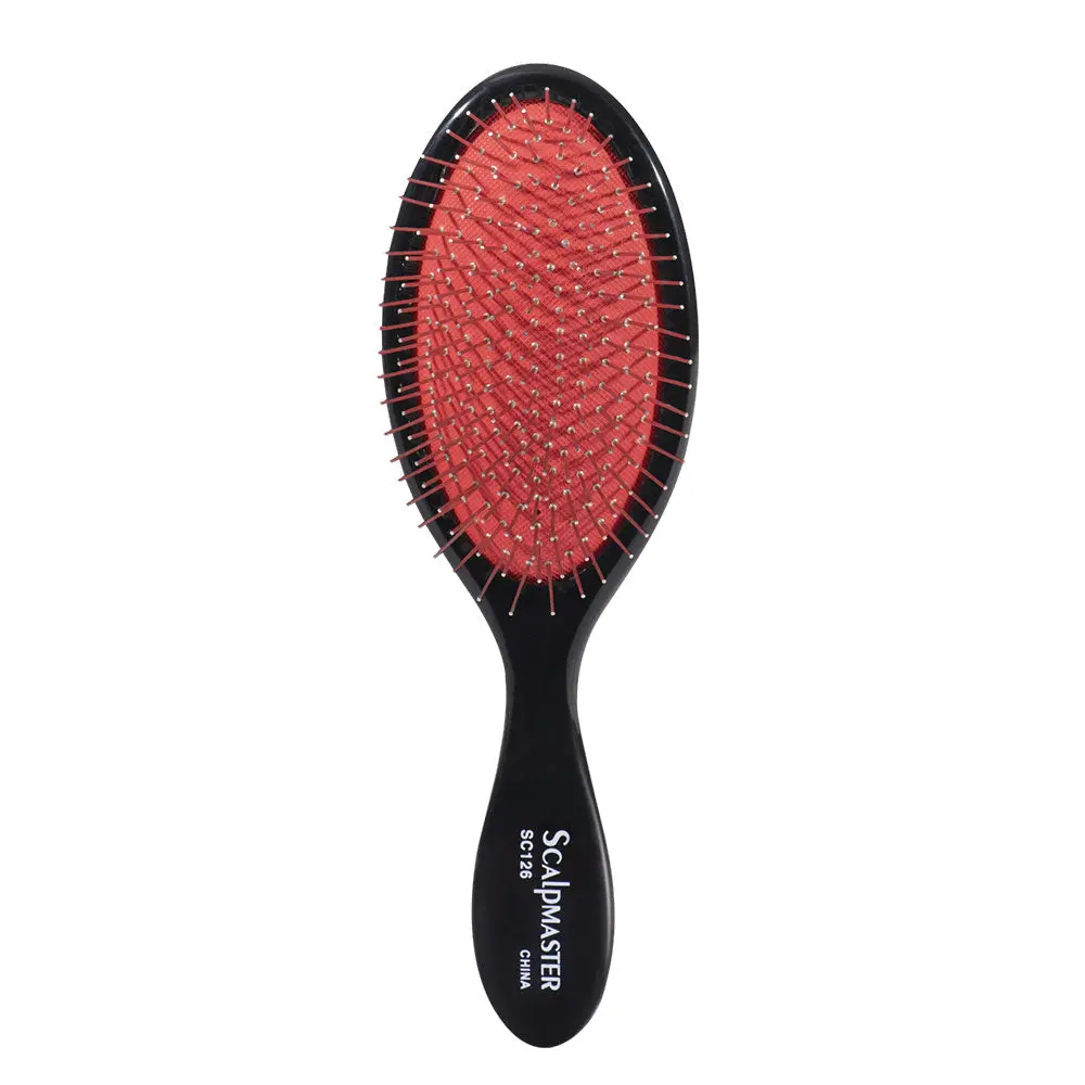 Scalpmaster Metal Wire Cushion Detangling Hairbrush - Unisex Professional Tool with Soft Cushion Pad, Invigorates Scalp, for Curly Hair (Beauty & Personal Care, Haircare & Styling), Detangling Brush For Curly Hair, Soft Bristle, Hair Brush