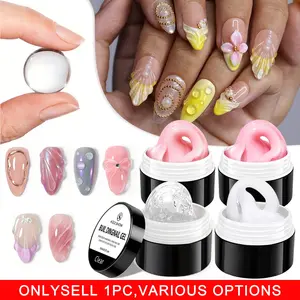 Solid Builder Gel for Nails - 3D Nail Art Gel Clear Non-Stick Hand for Carving Molding Patterns Decoration Extend for Manicure DIY at Home 15ml(0.5fl oz)